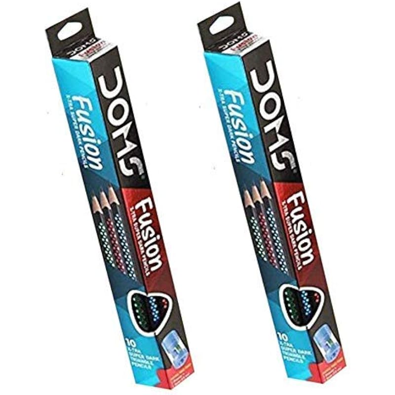 Doms Fusion Xtra Super Dark Pencil School Stationary Rubber Tipped Graphite For Kids, Boys & Girls Pack Of 30 10 Count (Pack of 3)
Doms Fusion Xtra Super Dark Pencil School Stationary Rubber Tipped Graphite For Kids, Boys & Girls Pack Of 30 10 Count (Pack of 3)