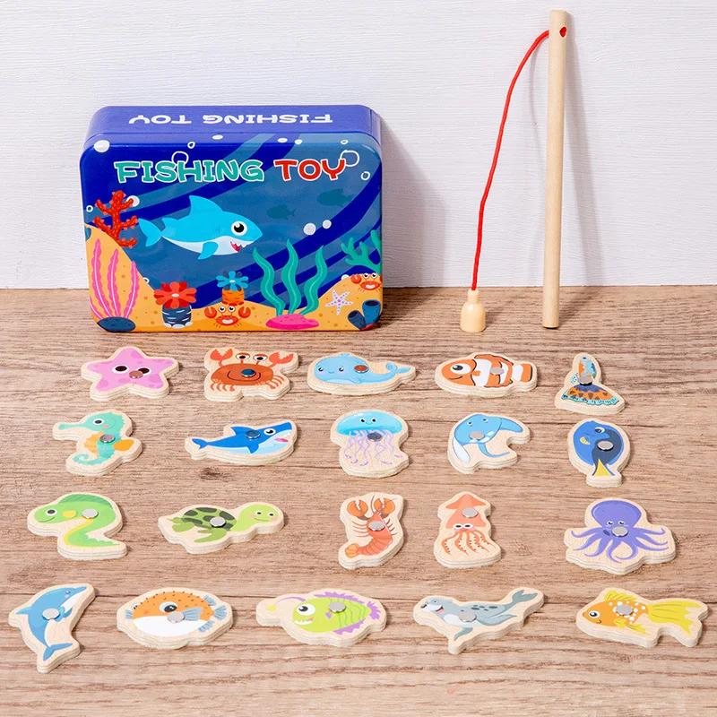 Montessori Wooden Fishing Toys For Children Marine Life Cognition Fish Games Parent-Child Interactive Educational Toy
Montessori Wooden Fishing Toys For Children Marine Life Cognition Fish Games Parent-Child Interactive Educational Toy