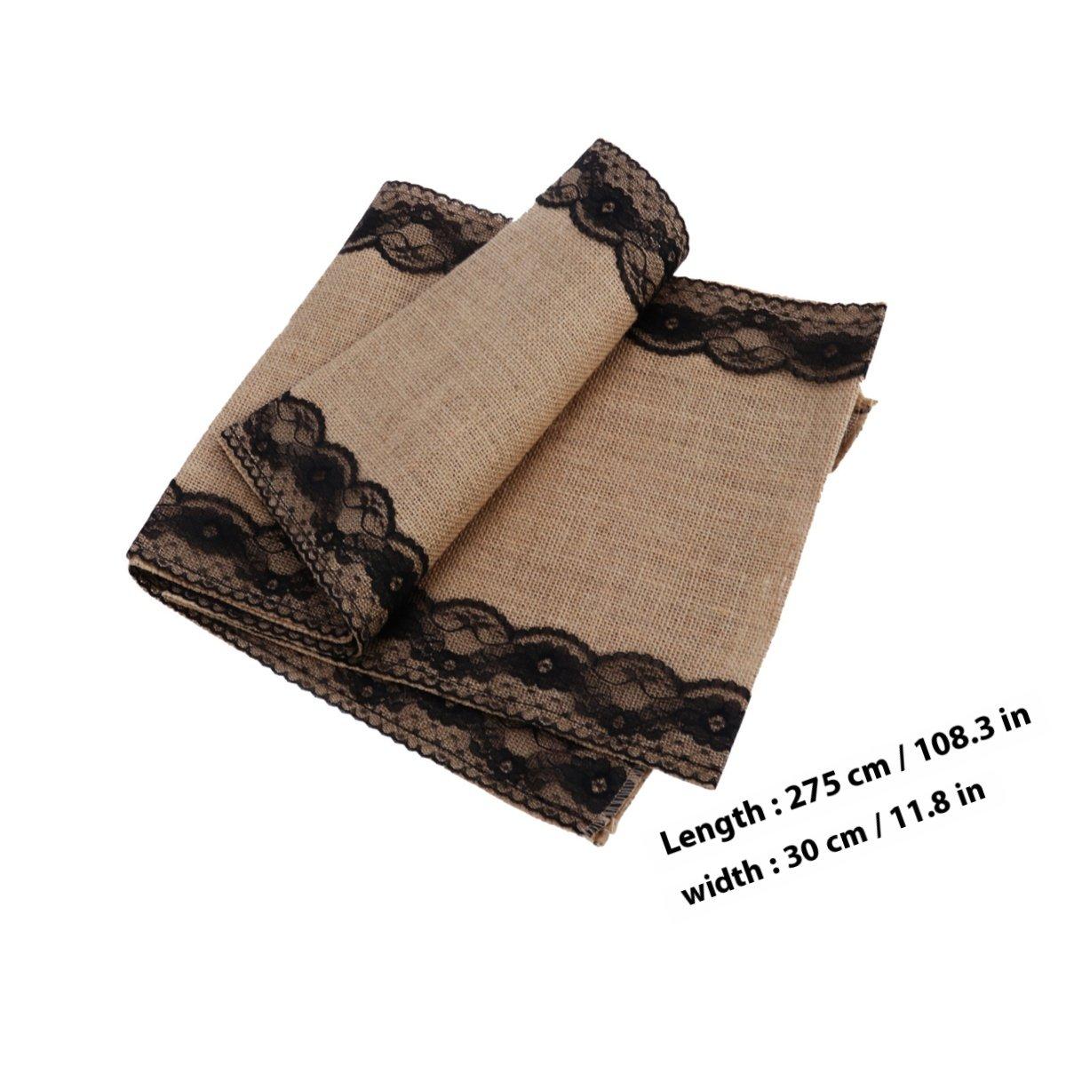 275x30cm Burlap Table Runner with Lace Edging Rustic Elegant Linen Dining Table Runner for Wedding Baby Shower Christmas Party чёрный
275x30cm Burlap Table Runner with Lace Edging Rustic Elegant Linen Dining Table Runner for Wedding Baby Shower Christmas Party чёрный