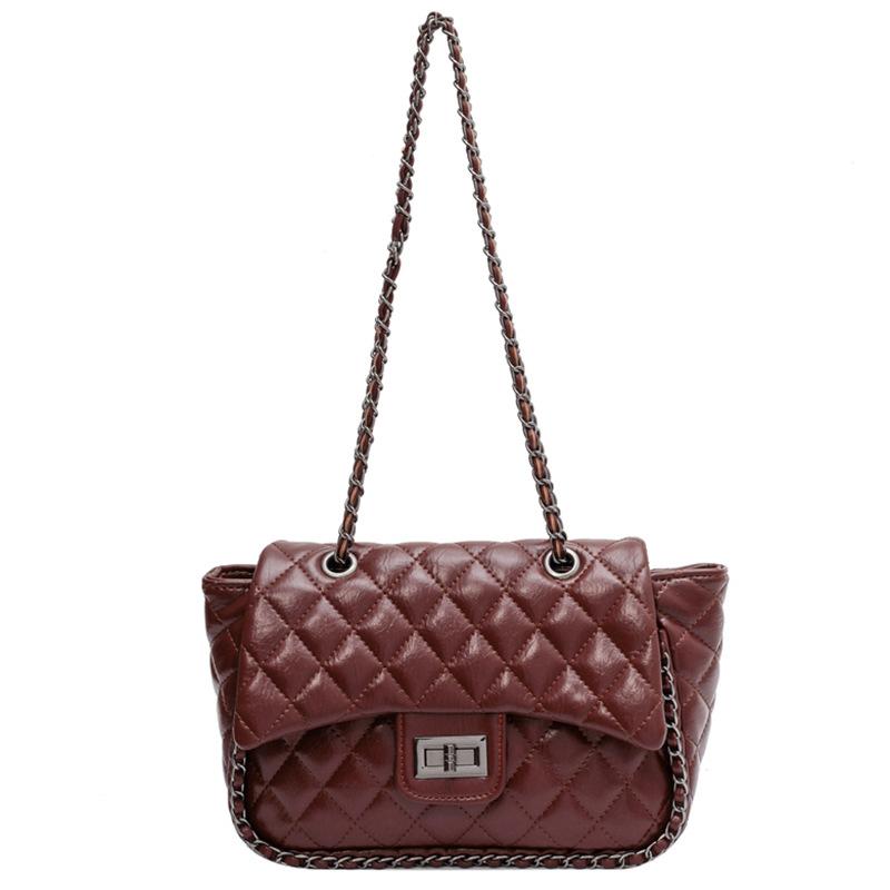 Сумка-цепочка с ромбом, женская, большой емкости, 2024, новая осенняя универсальная сумка-мессенджер для пожилых людей в иностранном стиле No specification