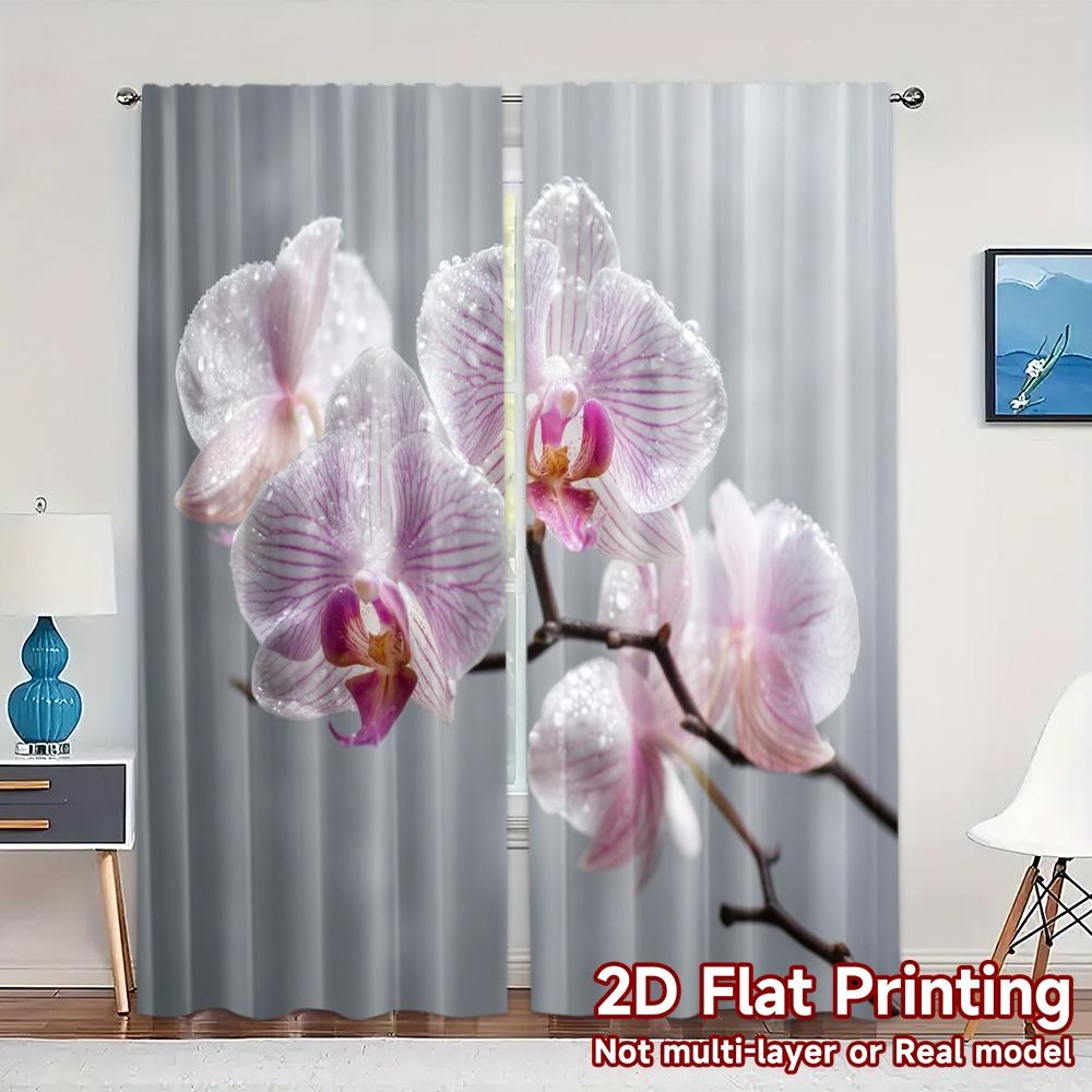 Set Of 2 Flat Printing Curtains Without Rod Orchidbloom Chic Pattern Versatile Durable Polyester Decorations Curtain Made W100*H70(CM)-Hooks&1PCS
Set Of 2 Flat Printing Curtains Without Rod Orchidbloom Chic Pattern Versatile Durable Polyester Decorations Curtain Made W100*H70(CM)-Hooks&1PCS