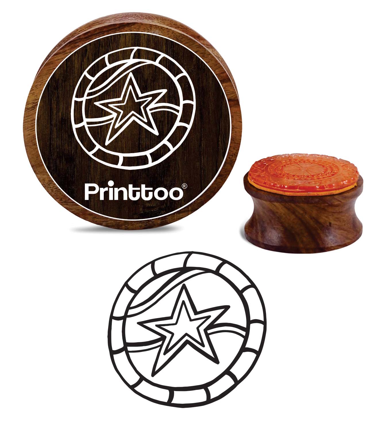 Printtoo Star In Circle Design Craft Textile Brown Round Wooden Rubber Stamp-2 2 Inch коричневый
Printtoo Star In Circle Design Craft Textile Brown Round Wooden Rubber Stamp-2 2 Inch коричневый