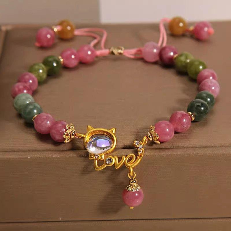 Sweet color agate crystal bracelet for women light luxury high-grade cat bracelet for women jewelry gift
Sweet color agate crystal bracelet for women light luxury high-grade cat bracelet for women jewelry gift