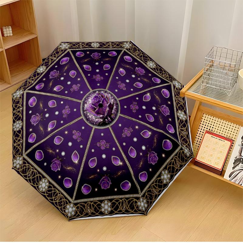 Purple Rose Mandala (7) Theme Automatic Umbrella Compact 8-Rib Design Sturdy Construction Durable Umbrella Stylish Accessory
Purple Rose Mandala (7) Theme Automatic Umbrella Compact 8-Rib Design Sturdy Construction Durable Umbrella Stylish Accessory
