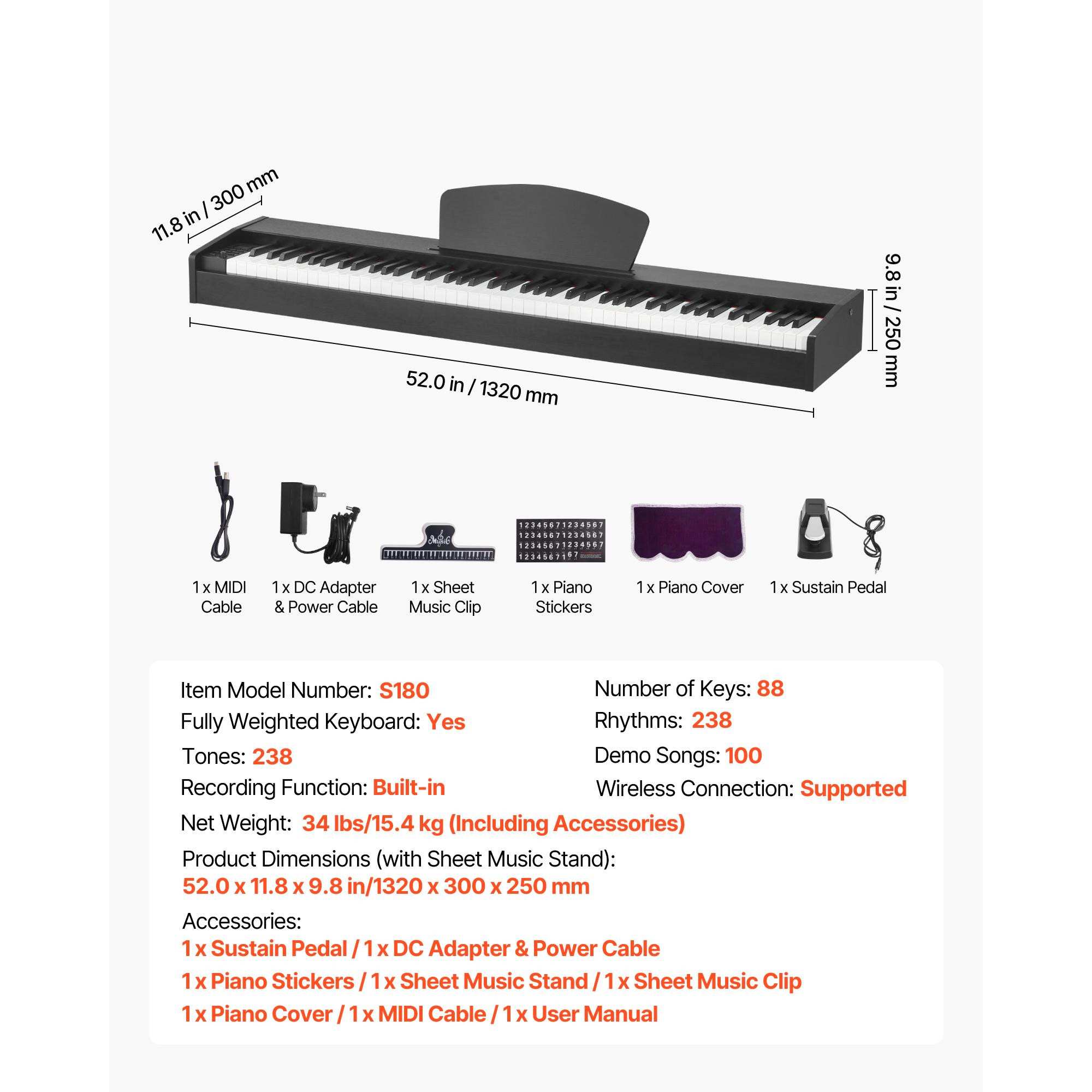 SucceBuy Weighted Digital Piano 88 Keys Fully Weighted Electric Piano Keyboard 238/280 Tones Wireless Connection for Beginners
SucceBuy Weighted Digital Piano 88 Keys Fully Weighted Electric Piano Keyboard 238/280 Tones Wireless Connection for Beginners