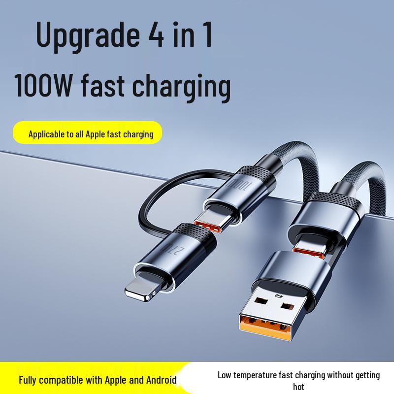 Huawei & Apple Dual Type-C 4-in-1 PD100W Fast Charging Braided Cable
Huawei & Apple Dual Type-C 4-in-1 PD100W Fast Charging Braided Cable