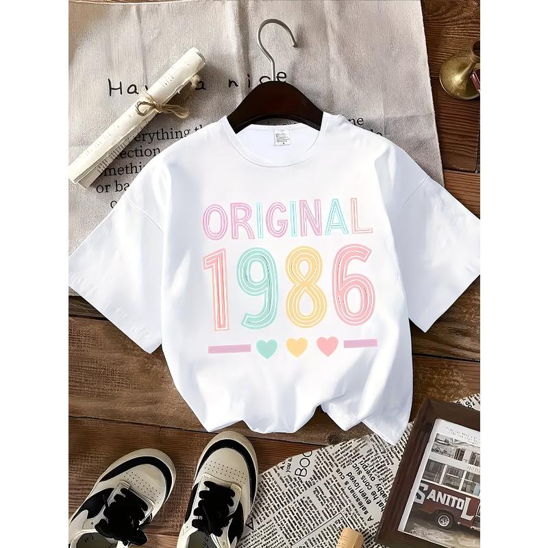 Original 1986 T Shirt Women 40th Birthday Gift Graphic Tees Retro Colorful Letter Print Tops Summer Short Sleeve ONeck Shirt 3XL
Original 1986 T Shirt Women 40th Birthday Gift Graphic Tees Retro Colorful Letter Print Tops Summer Short Sleeve ONeck Shirt 3XL