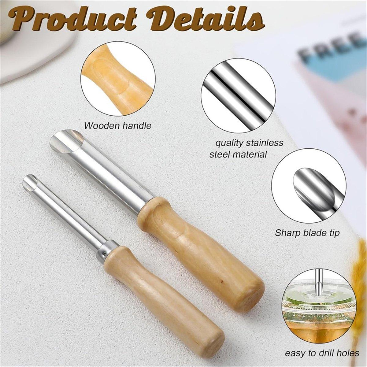 BHBL 4 Sizes Straw Punch with Wooden Handle, Round Hole Making Tool for Cafe Beverage Lemonade Holder Supplies China Mainland
BHBL 4 Sizes Straw Punch with Wooden Handle, Round Hole Making Tool for Cafe Beverage Lemonade Holder Supplies China Mainland