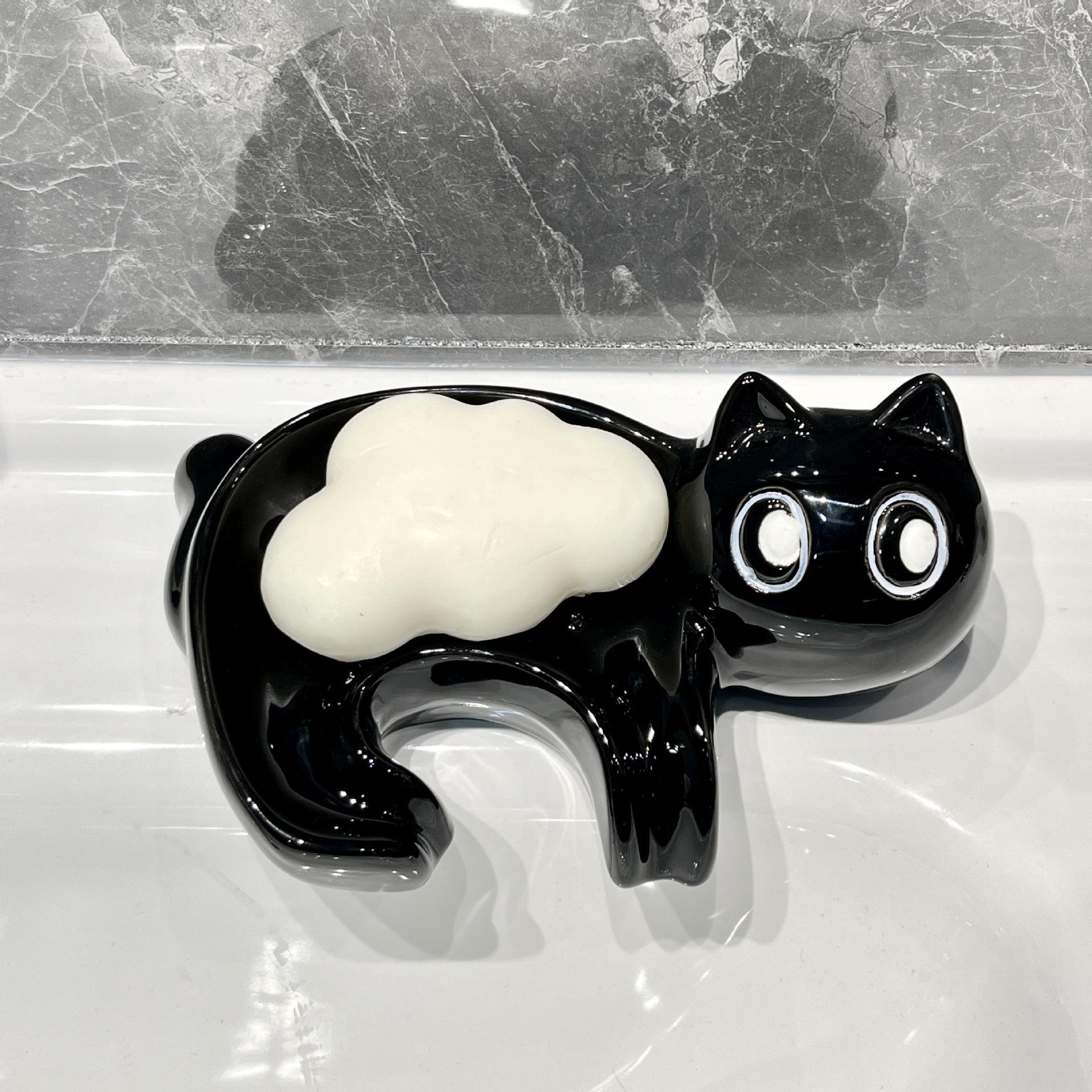 Black Cute Cat Drain Soap Holder Container Smooth Ceramic Toilet Soap Dish Case Tray Bathroom Accessories Space Saving Soap Box
Black Cute Cat Drain Soap Holder Container Smooth Ceramic Toilet Soap Dish Case Tray Bathroom Accessories Space Saving Soap Box