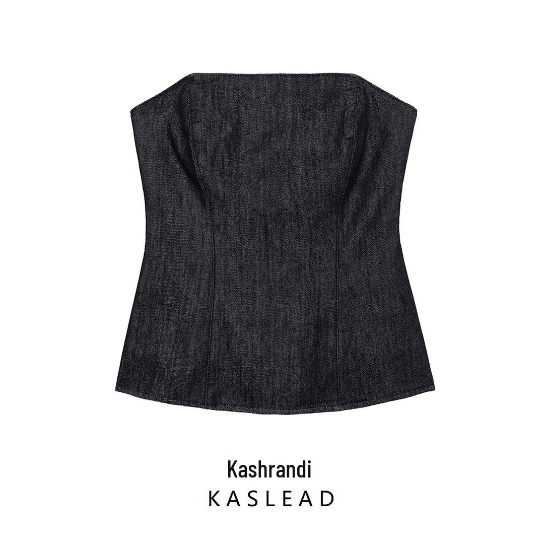 2025 Spring Women s Denim Off-Shoulder Straight Neck Bustier Top - European & American Style S
2025 Spring Women s Denim Off-Shoulder Straight Neck Bustier Top - European & American Style S