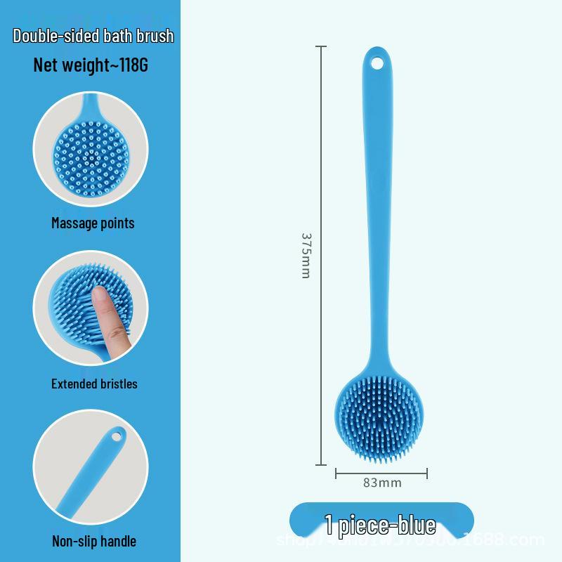 Портативная нескользящая силиконовая щетка для ванны с длинной ручкой и скребок для спины синий
Портативная нескользящая силиконовая щетка для ванны с длинной ручкой и скребок для спины синий