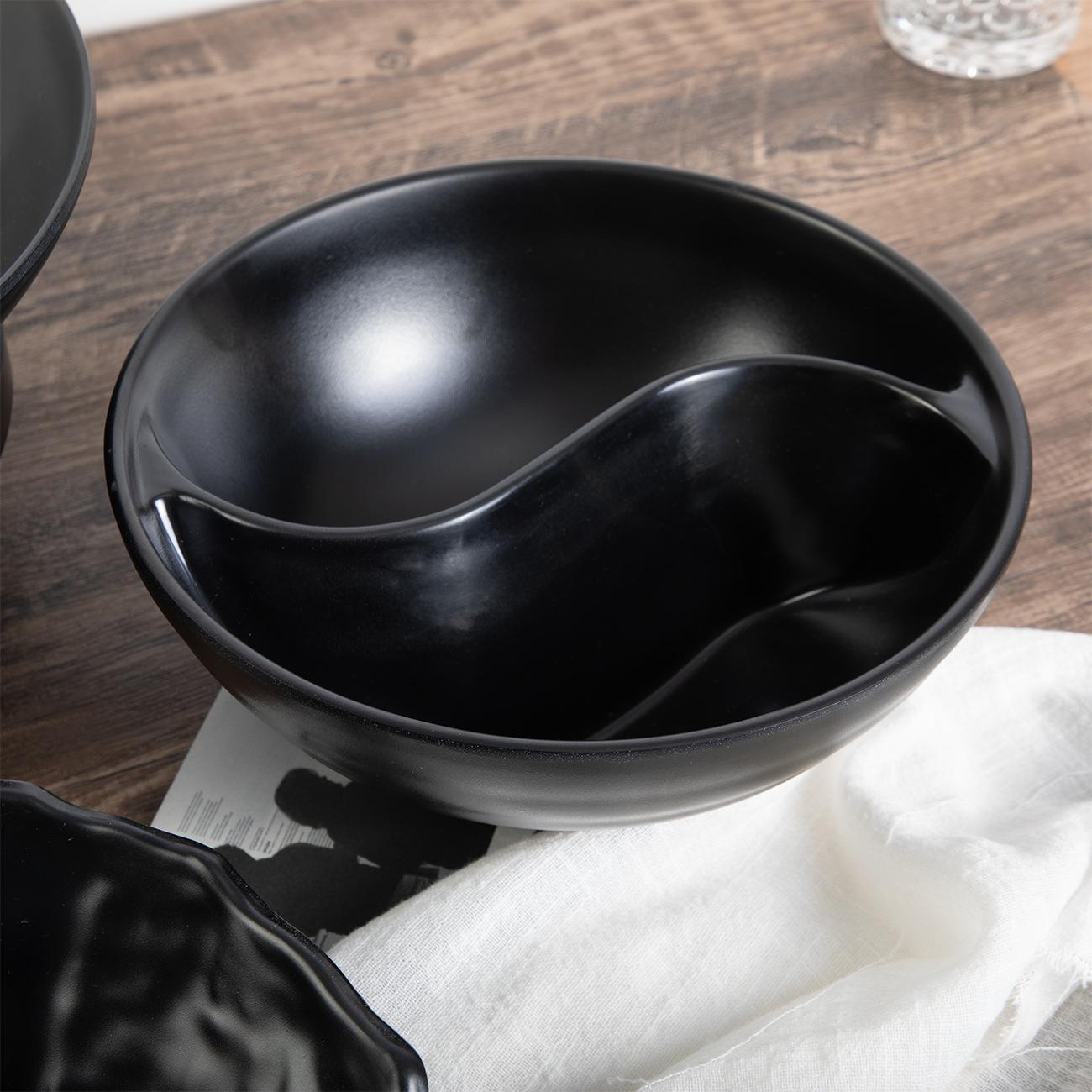 Japanese Style White Melamine Commercial Dual Compartment Soup Bowl Round Partitioned Tableware
Japanese Style White Melamine Commercial Dual Compartment Soup Bowl Round Partitioned Tableware