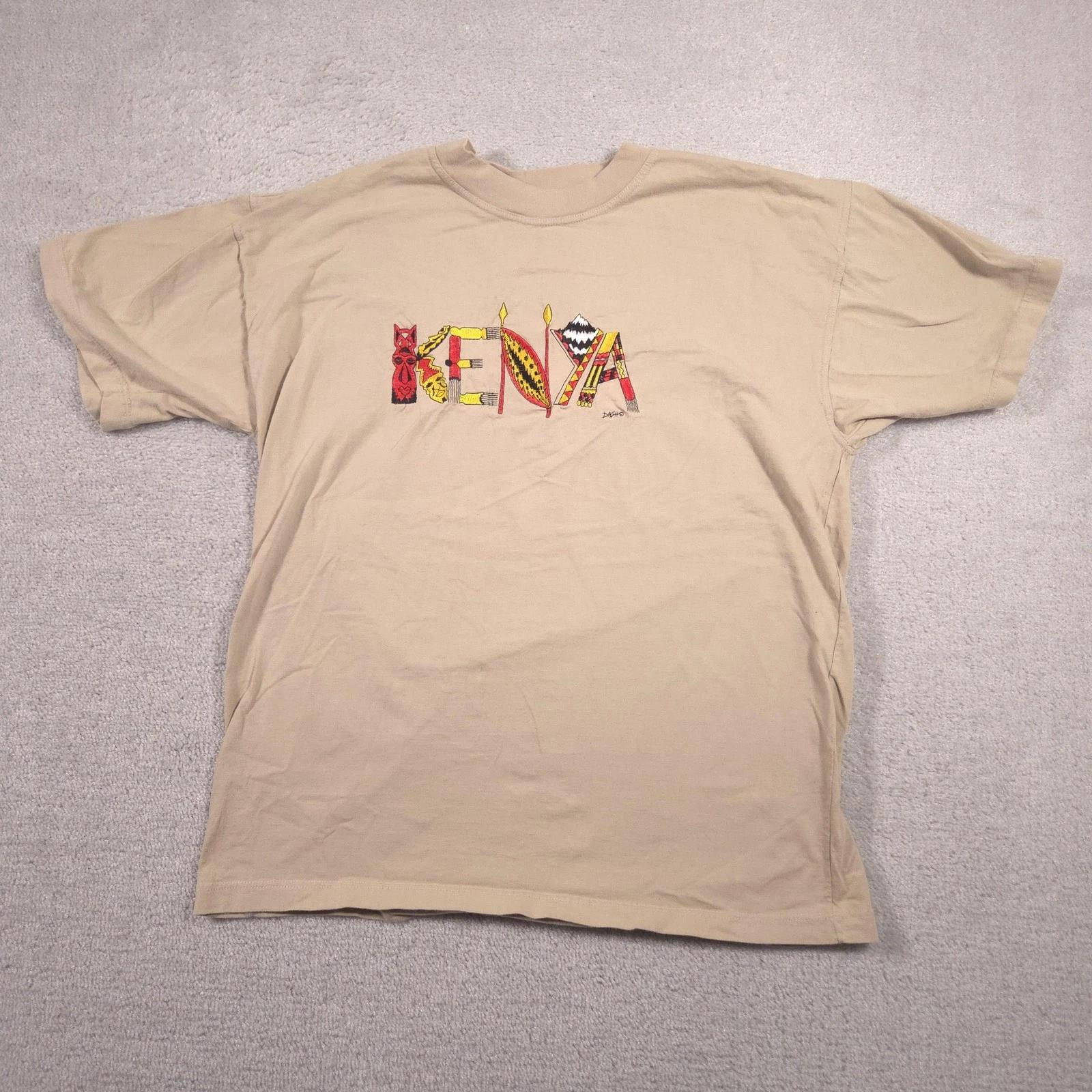 Dash Clothing Shirt Mens Large Beige Kenya Embroidered Graphic Tee Africa Travel 120
Dash Clothing Shirt Mens Large Beige Kenya Embroidered Graphic Tee Africa Travel 120