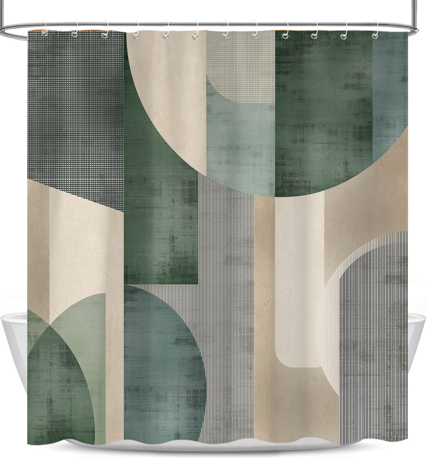 Modern Abstract Shower Curtain – Boho Geometric Design, Wavy Green & Beige Pattern For Stylish Bathroom Decor W60H190(CM)-1 Pcs
Modern Abstract Shower Curtain – Boho Geometric Design, Wavy Green & Beige Pattern For Stylish Bathroom Decor W60H190(CM)-1 Pcs