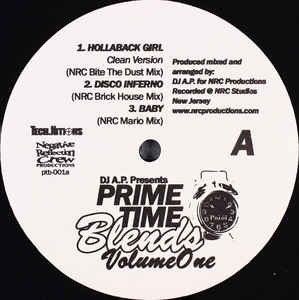 12inch Record DJ A.P. - Primetime Blends Volume 1 PTB001 Negative Reflec 2005 US Rap & Hip-Hop/R&B Used
12inch Record DJ A.P. - Primetime Blends Volume 1 PTB001 Negative Reflec 2005 US Rap & Hip-Hop/R&B Used