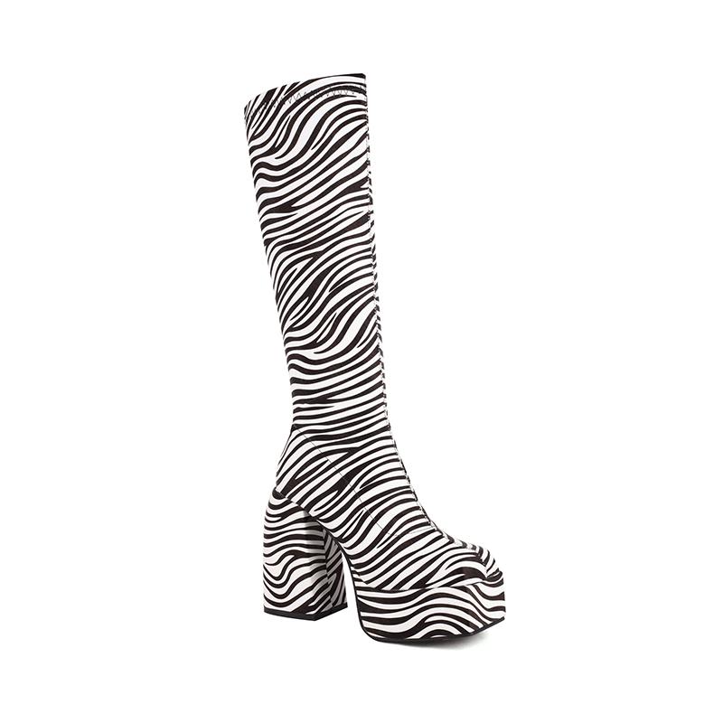 Plus Size Square Toe Platform Super High Thick Heel Snake Print Knee High Boots Popular Zebra Print Side Zipper Women s Boots 34
Plus Size Square Toe Platform Super High Thick Heel Snake Print Knee High Boots Popular Zebra Print Side Zipper Women s Boots 34
