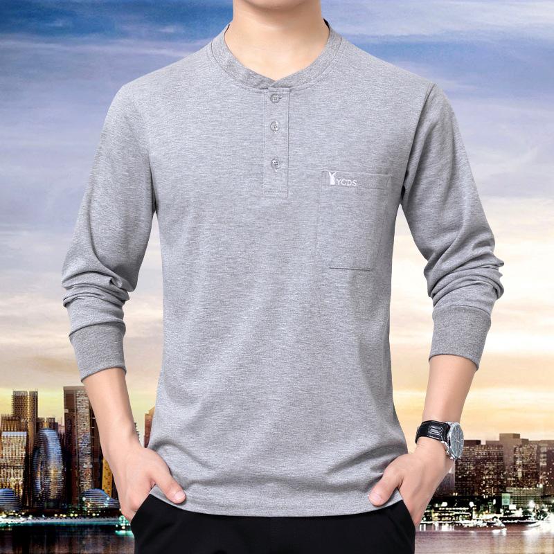 Pure Cotton Stand-Up Collar Long-Sleeve T-Shirt for Middle-Aged Men with Real Pocket - Autumn Top M (100-120 jin)
Pure Cotton Stand-Up Collar Long-Sleeve T-Shirt for Middle-Aged Men with Real Pocket - Autumn Top M (100-120 jin)