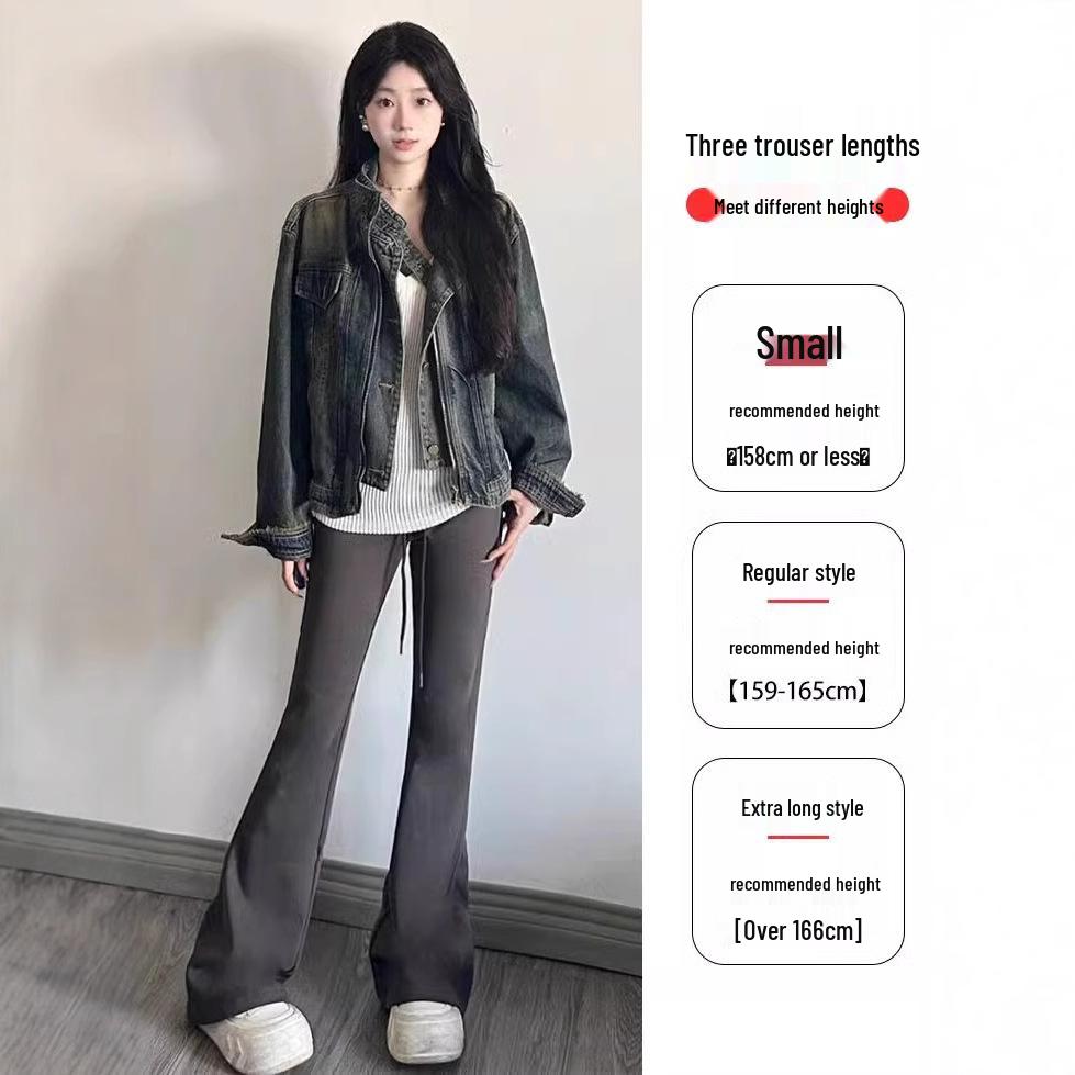 Petite Women s High-Waist Dark Grey Micro-Flare Sweatpants (150cm) - American Style, Spring/Autumn M (96-110 lbs)
Petite Women s High-Waist Dark Grey Micro-Flare Sweatpants (150cm) - American Style, Spring/Autumn M (96-110 lbs)