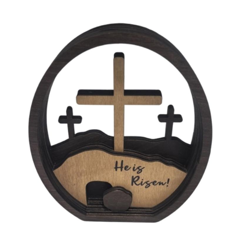 Easters Crosses and Empty Tomb Resurrection Scene Wooden Decoration Table Sign for Festives Home Display Ornament Gift 1
Easters Crosses and Empty Tomb Resurrection Scene Wooden Decoration Table Sign for Festives Home Display Ornament Gift 1
