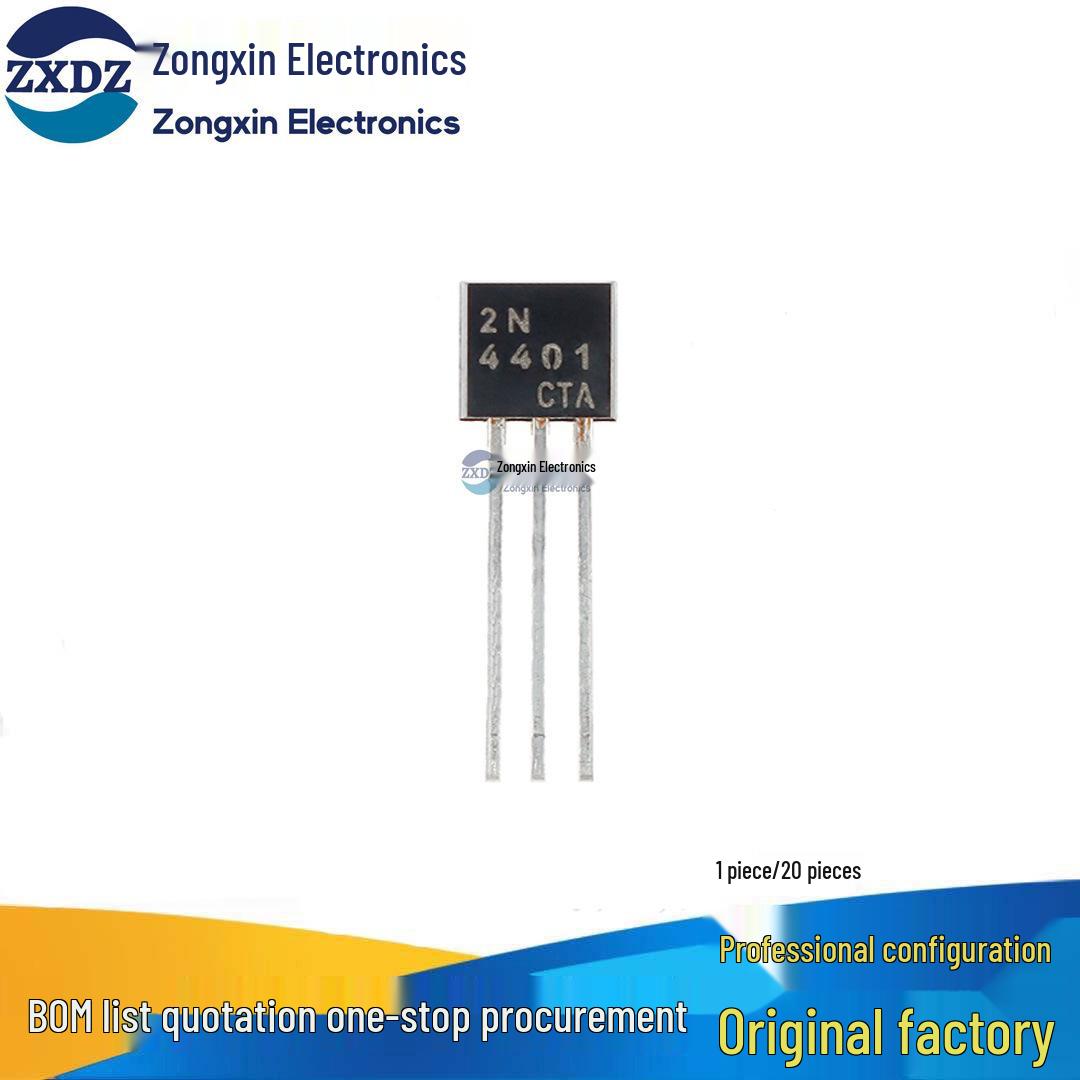 2N4401 NPN Transistor TO-92, 40V 600mA, Pack of 20
2N4401 NPN Transistor TO-92, 40V 600mA, Pack of 20