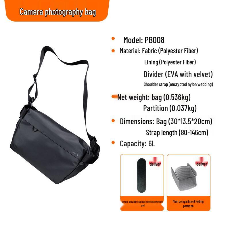 Ulanzi Youlanzi PB008 Camera Bag for DSLR & Mirrorless Cameras, Crossbody with Inner Liner, fits R50 ZVE10.
Ulanzi Youlanzi PB008 Camera Bag for DSLR & Mirrorless Cameras, Crossbody with Inner Liner, fits R50 ZVE10.