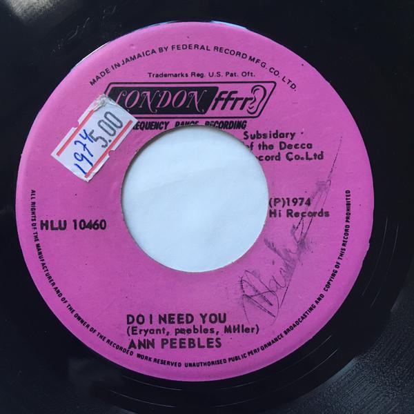 7inch Record ANN PEEBLES Do I Need You A Love Vibration HLU10460 London Records 1974 Jamaica SoulFunk Used
7inch Record ANN PEEBLES Do I Need You A Love Vibration HLU10460 London Records 1974 Jamaica SoulFunk Used