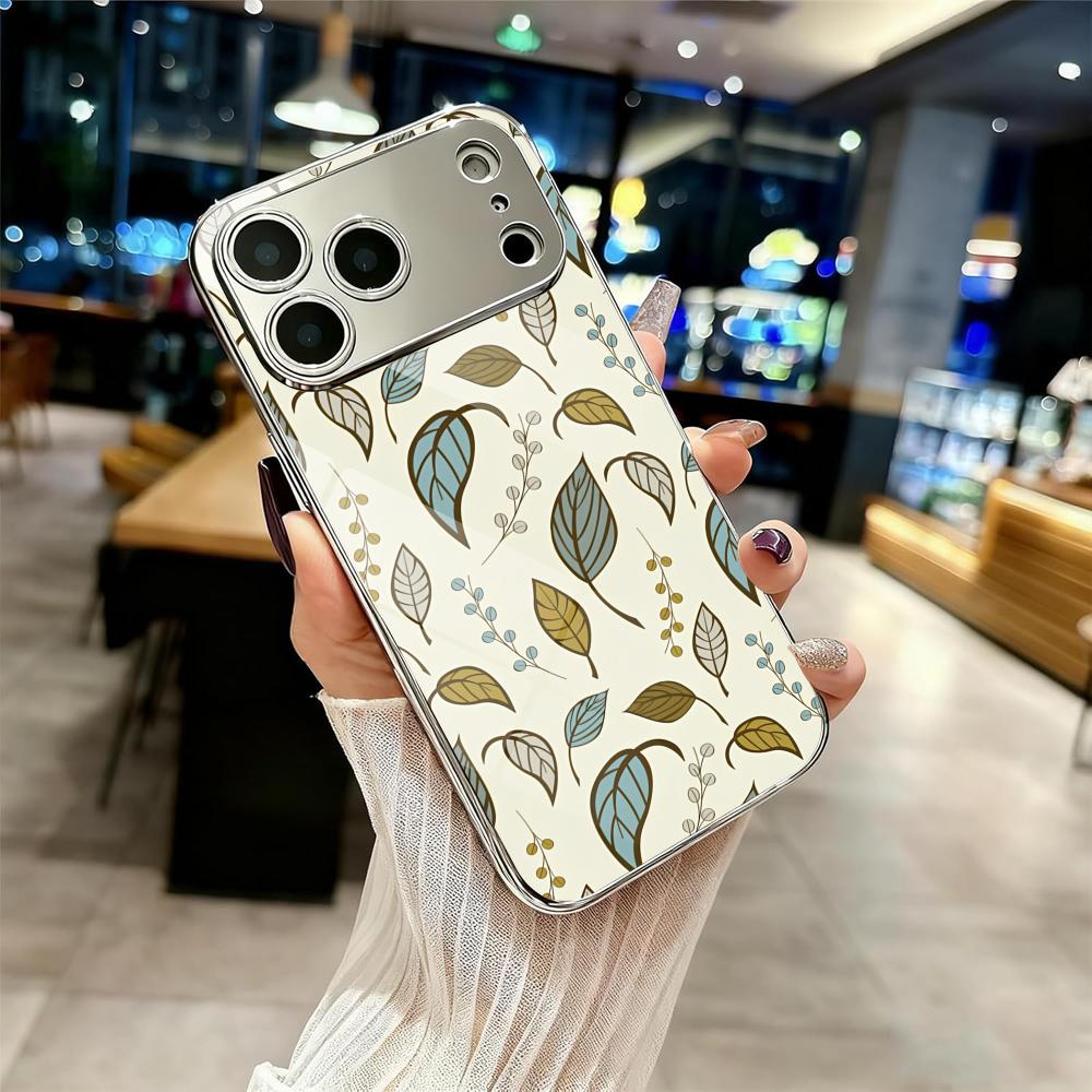 Luxury Leaf Phone Case For iPhone 17 16 15 14 13 12 Pro Max Plus Electroplated Metal Shockproof Bumper Case Glass Back iPhone 16
Luxury Leaf Phone Case For iPhone 17 16 15 14 13 12 Pro Max Plus Electroplated Metal Shockproof Bumper Case Glass Back iPhone 16