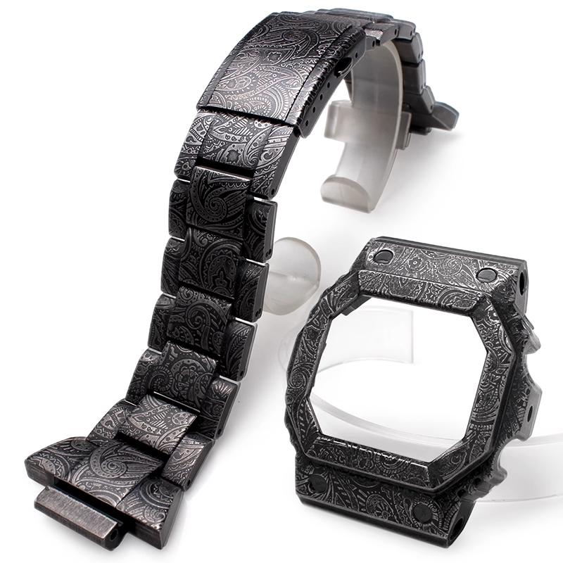 GX56 Retro Paisley carved Mod kit For Casio GX-56 GXW-56 Modified Stainless Steel case+strap set Men s metal watch accessories
GX56 Retro Paisley carved Mod kit For Casio GX-56 GXW-56 Modified Stainless Steel case+strap set Men s metal watch accessories