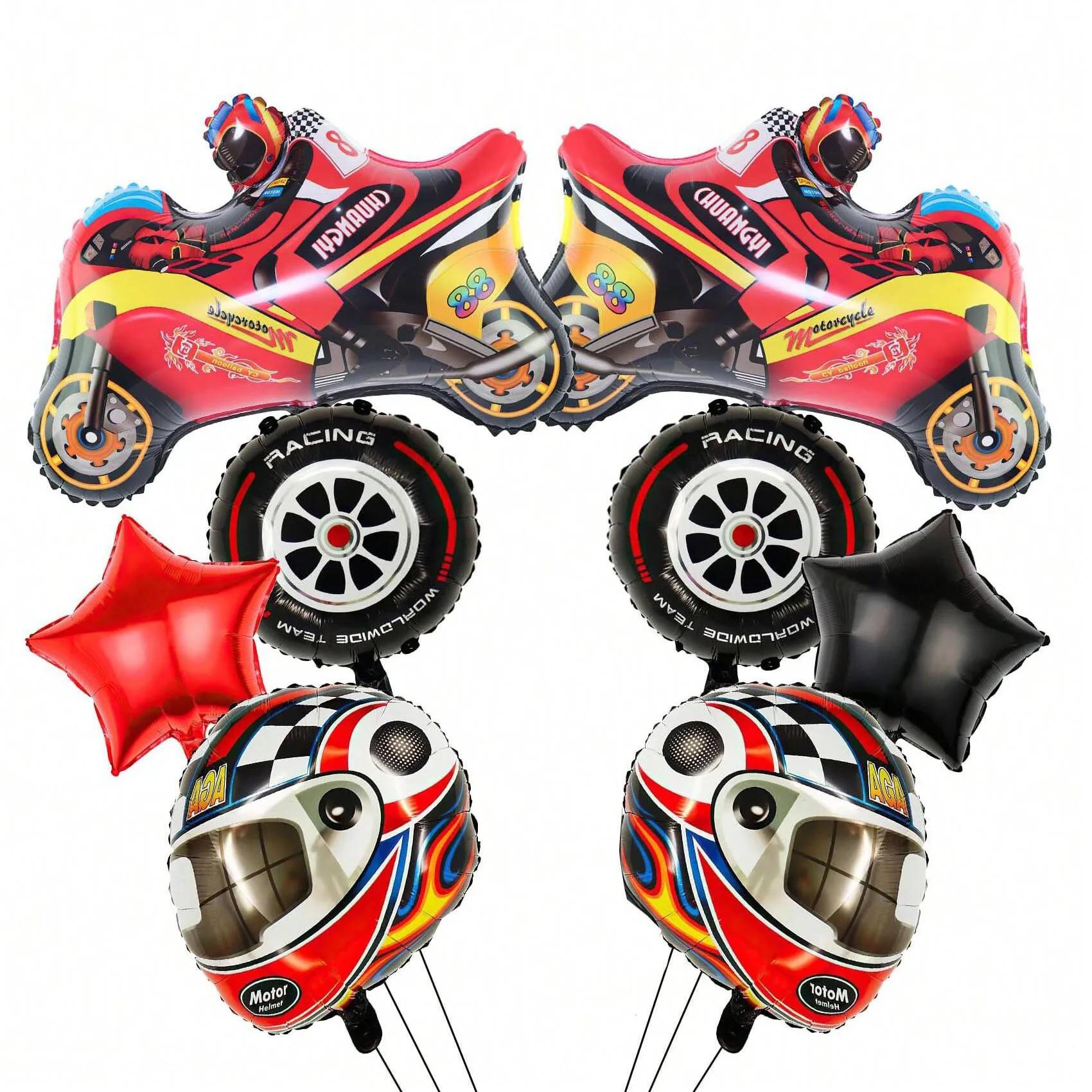 8pcs Racing Party Set Motocross Helmet Racing Tire Aluminum Foil Balloon Birthday Wedding Biyedianli Theme Party Supplies Other
8pcs Racing Party Set Motocross Helmet Racing Tire Aluminum Foil Balloon Birthday Wedding Biyedianli Theme Party Supplies Other