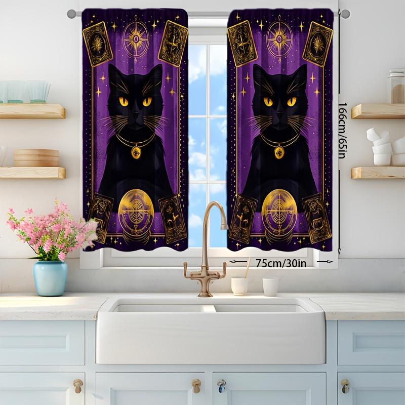 2pcs Tarot Black Cat Curtains Purple Gold Print Polyester Drapes for Living Room Bedroom Home Decor Window Treatment 53x116CM&Rod Pocket&2 panels
2pcs Tarot Black Cat Curtains Purple Gold Print Polyester Drapes for Living Room Bedroom Home Decor Window Treatment 53x116CM&Rod Pocket&2 panels