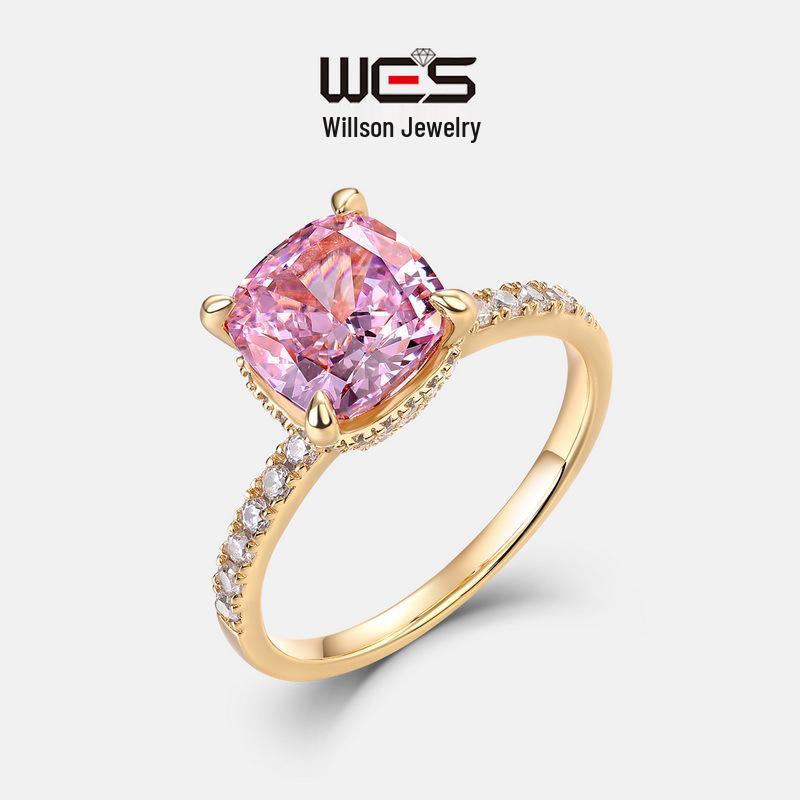 Willsun S925 Silver High Carbon Diamond Ring for Women - Exquisite Cold Style, 18K Gold Plated. US Size 7
Willsun S925 Silver High Carbon Diamond Ring for Women - Exquisite Cold Style, 18K Gold Plated. US Size 7