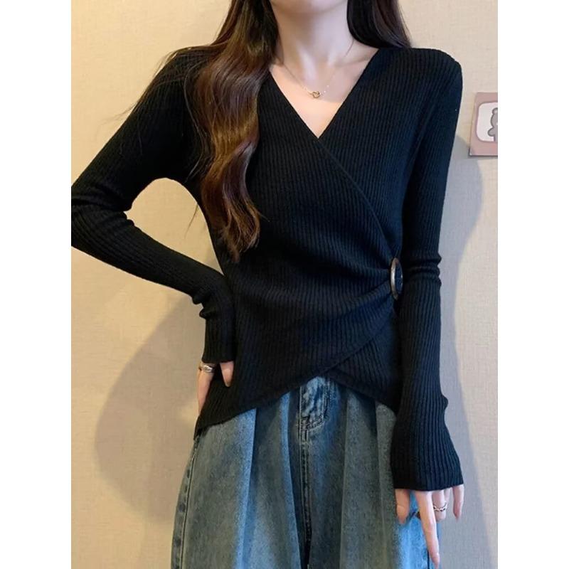 Designed Right-shoulder Long-sleeved Sweater for Women in Early Autumn with Irregular Inner Layering Top S чёрный
Designed Right-shoulder Long-sleeved Sweater for Women in Early Autumn with Irregular Inner Layering Top S чёрный