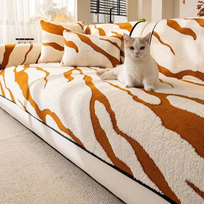 New Nordic Style Thickened High End Zebra Stripe Anti Slip And Cat Scratch Warm Sofa Cover Living Room Plush Sofa Cover 70x70cm помаранчевий
New Nordic Style Thickened High End Zebra Stripe Anti Slip And Cat Scratch Warm Sofa Cover Living Room Plush Sofa Cover 70x70cm помаранчевий