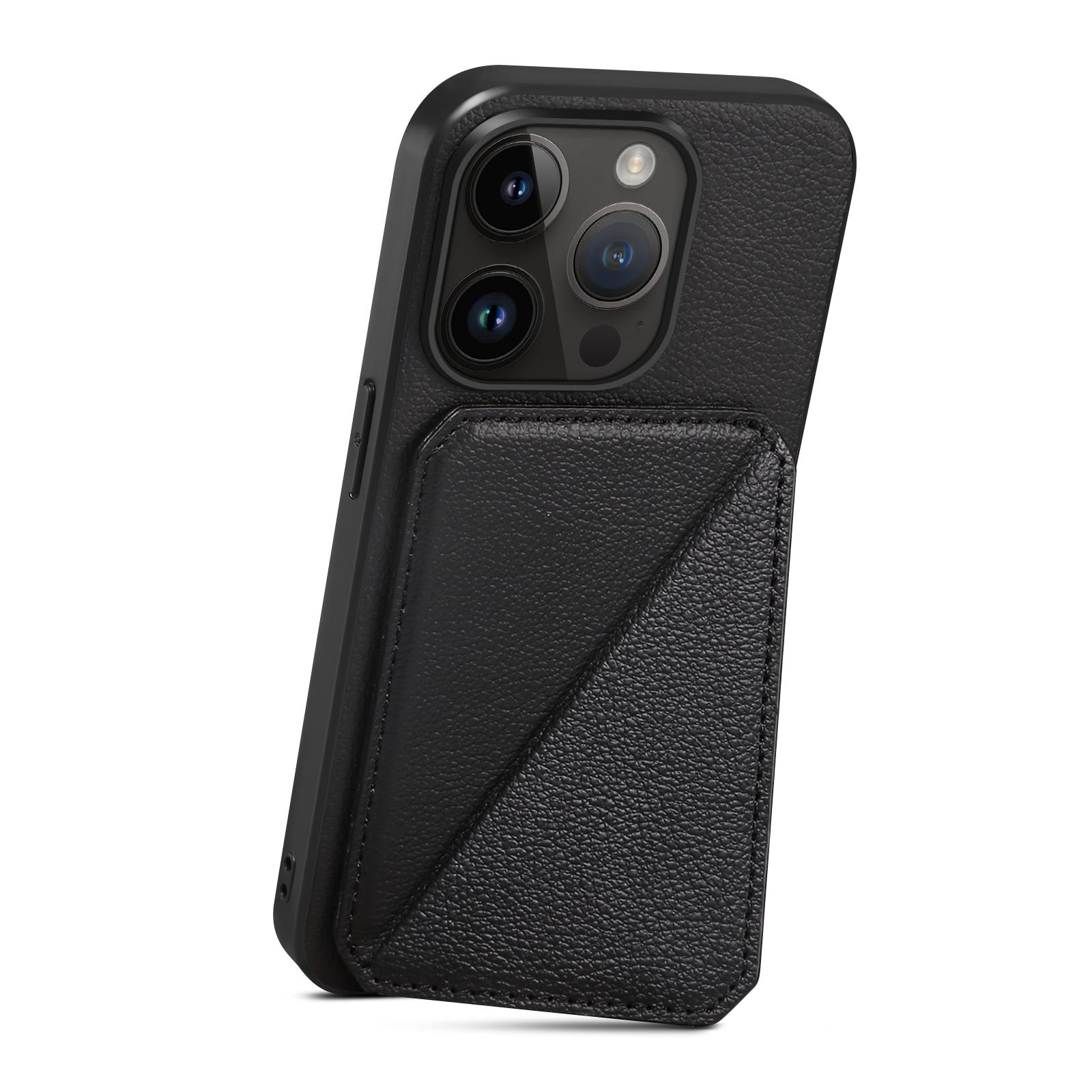 Protective Phone Case for iPhone 15 Pro Card Slot Kickstand Case Calf Texture PU+PC+TPU Phone Cover Black
Protective Phone Case for iPhone 15 Pro Card Slot Kickstand Case Calf Texture PU+PC+TPU Phone Cover Black