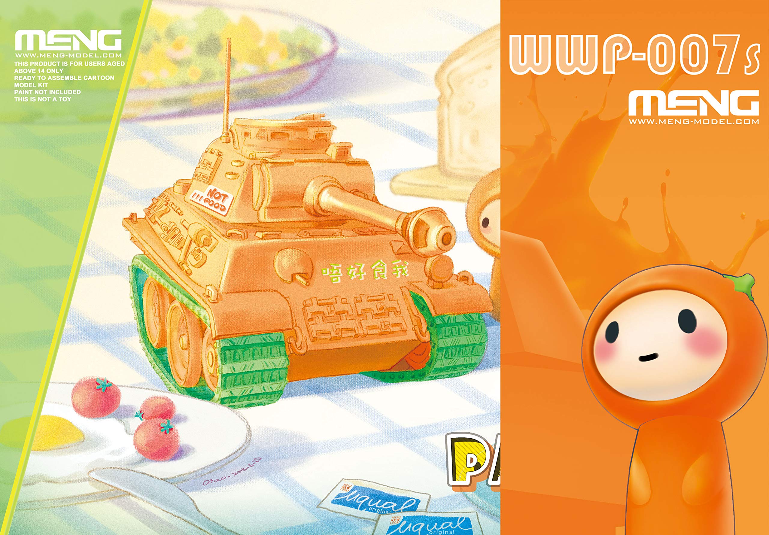 MENG Модель Мировая Война Серия Пинки Пантера Морковно-Оранжевый Пластиковый Сборный Набор Вер.. (Фигурка в комплекте) Предварительно окрашенная модель в масштабе, не соответствующем реальному MWWP-007S