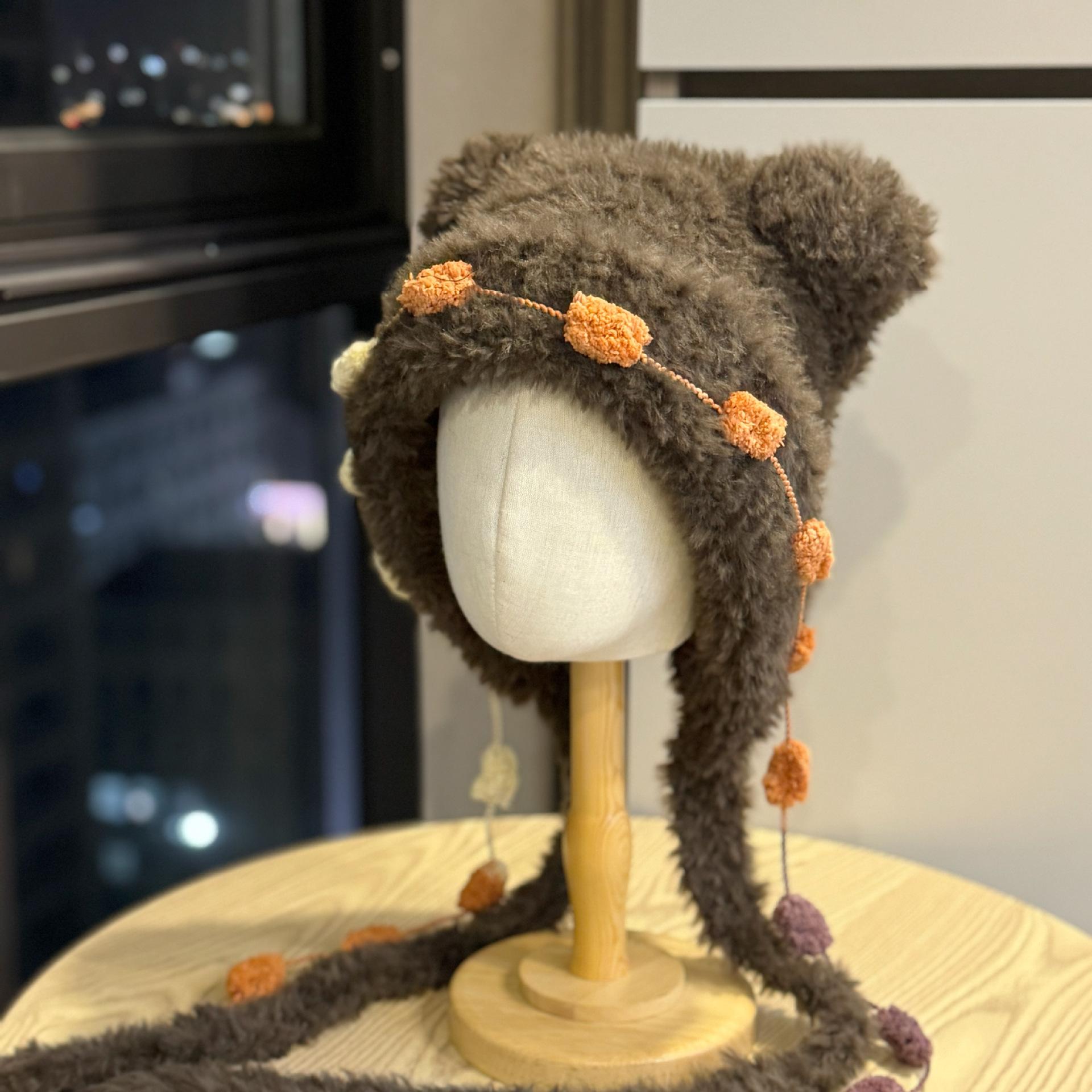 New style plush bear ear hat for women, makes the face look smaller, knitted ear protection hat, warm and cold-proof, trendy pullover aviator hat Adult54-60Average Size коричневий
New style plush bear ear hat for women, makes the face look smaller, knitted ear protection hat, warm and cold-proof, trendy pullover aviator hat Adult54-60Average Size коричневий