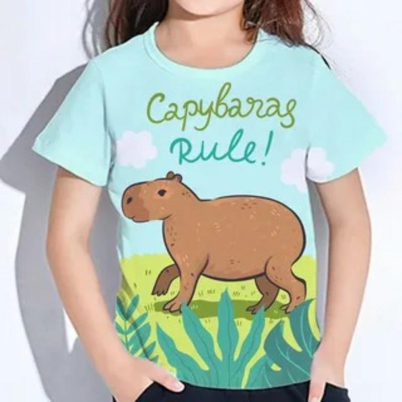 Children s Cartoon Capibala Print Cute Multi-color T-shirts Girls Fashionable Soft Comfortable T-shirt 110
Children s Cartoon Capibala Print Cute Multi-color T-shirts Girls Fashionable Soft Comfortable T-shirt 110