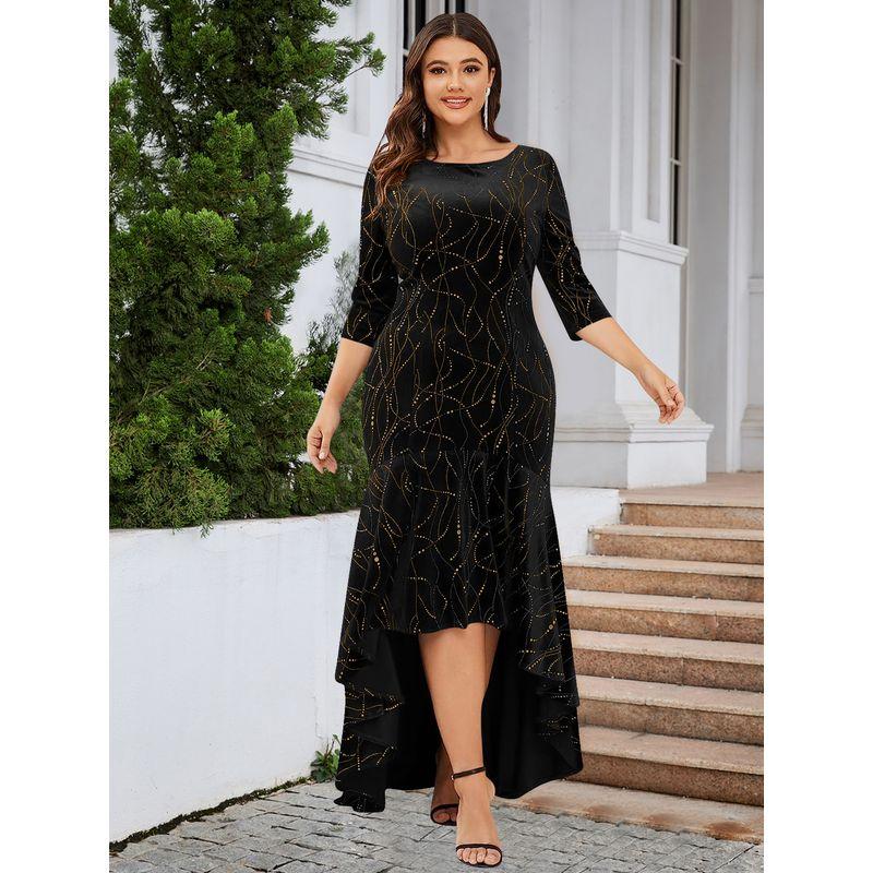 2024 Women s plus Size 3/4 Sleeves Mermaid Dress Dress Black 3XL
2024 Women s plus Size 3/4 Sleeves Mermaid Dress Dress Black 3XL