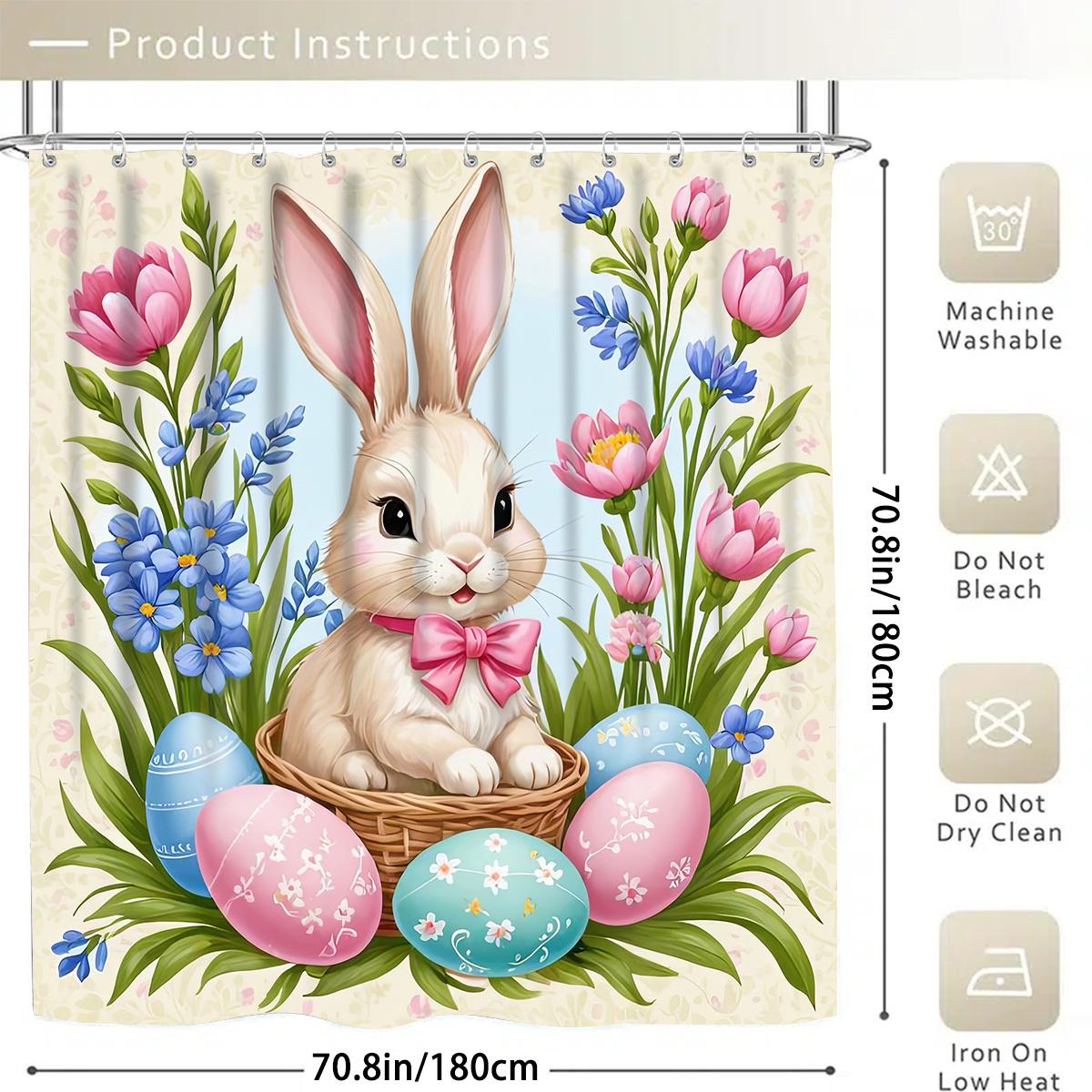 1/ 4pcs Spring Easter Bunny Shower Curtain Set Waterproof Polyester Bath Curtain with 12 Hooks Non Slip Bathroom Rugs Machine Washable Home Decor 1 Shower curtain (71*71 inches)
1/ 4pcs Spring Easter Bunny Shower Curtain Set Waterproof Polyester Bath Curtain with 12 Hooks Non Slip Bathroom Rugs Machine Washable Home Decor 1 Shower curtain (71*71 inches)