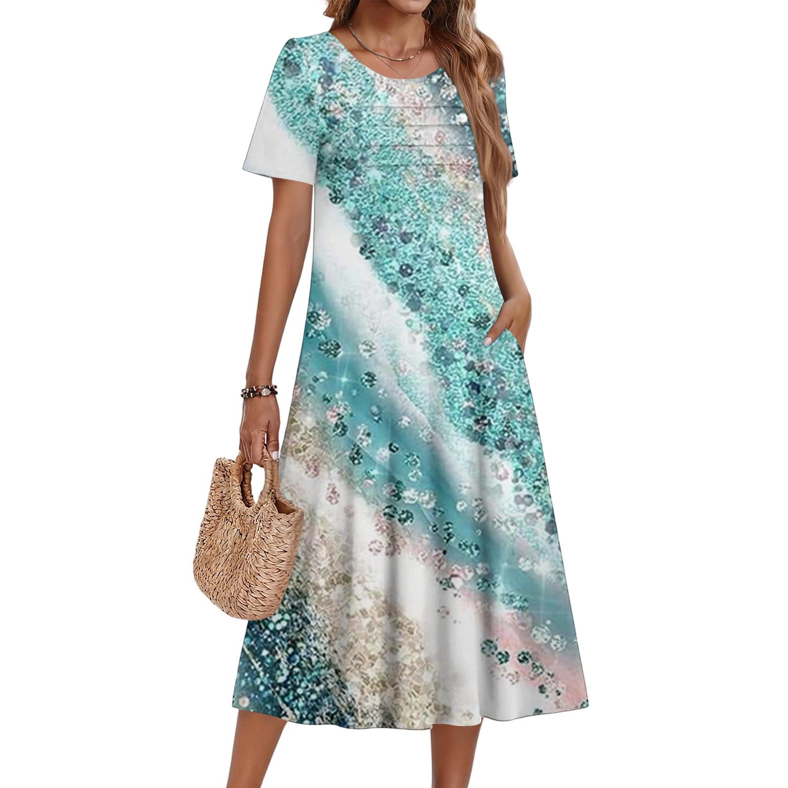 Ladies Floral Printed Casual And Fashionable Short Sleeved Round Neck Dress XL білий
Ladies Floral Printed Casual And Fashionable Short Sleeved Round Neck Dress XL білий