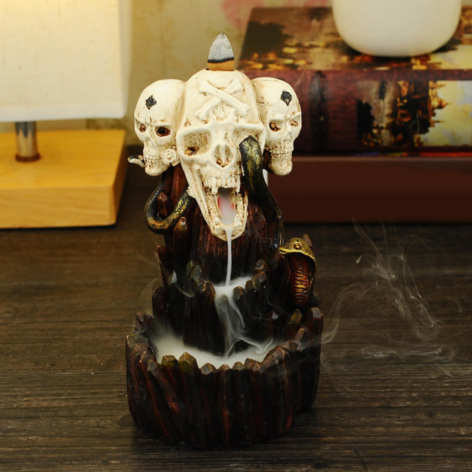 Halloween Scary Skull Statue Resin Burner Waterfall Backflow Holder Home Decor Ornament with 10pcs
Halloween Scary Skull Statue Resin Burner Waterfall Backflow Holder Home Decor Ornament with 10pcs
