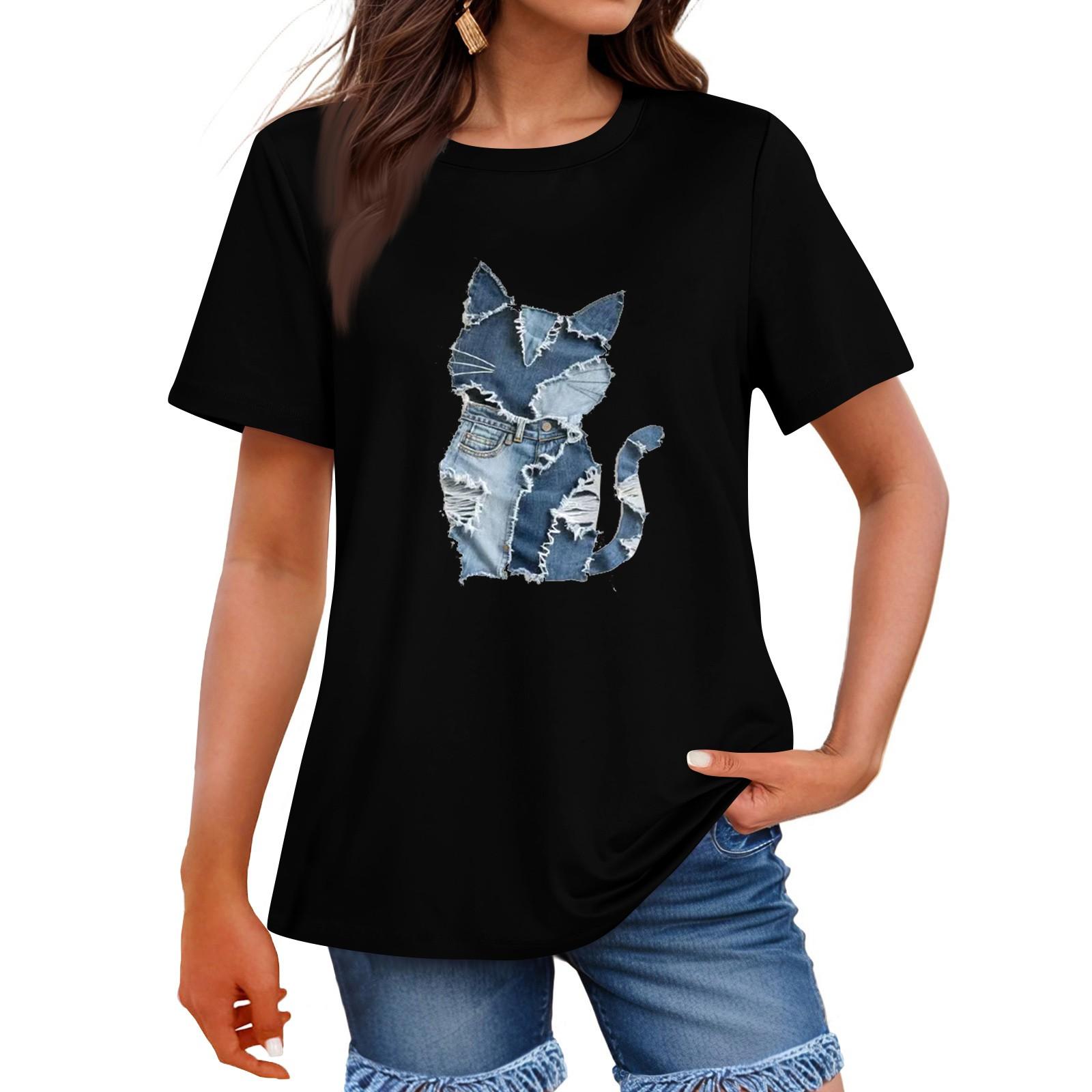 Ladies Loose Comfortable Casual Fashionable Animal Print Round Neck Short Sleeved Shirt L чорний
Ladies Loose Comfortable Casual Fashionable Animal Print Round Neck Short Sleeved Shirt L чорний