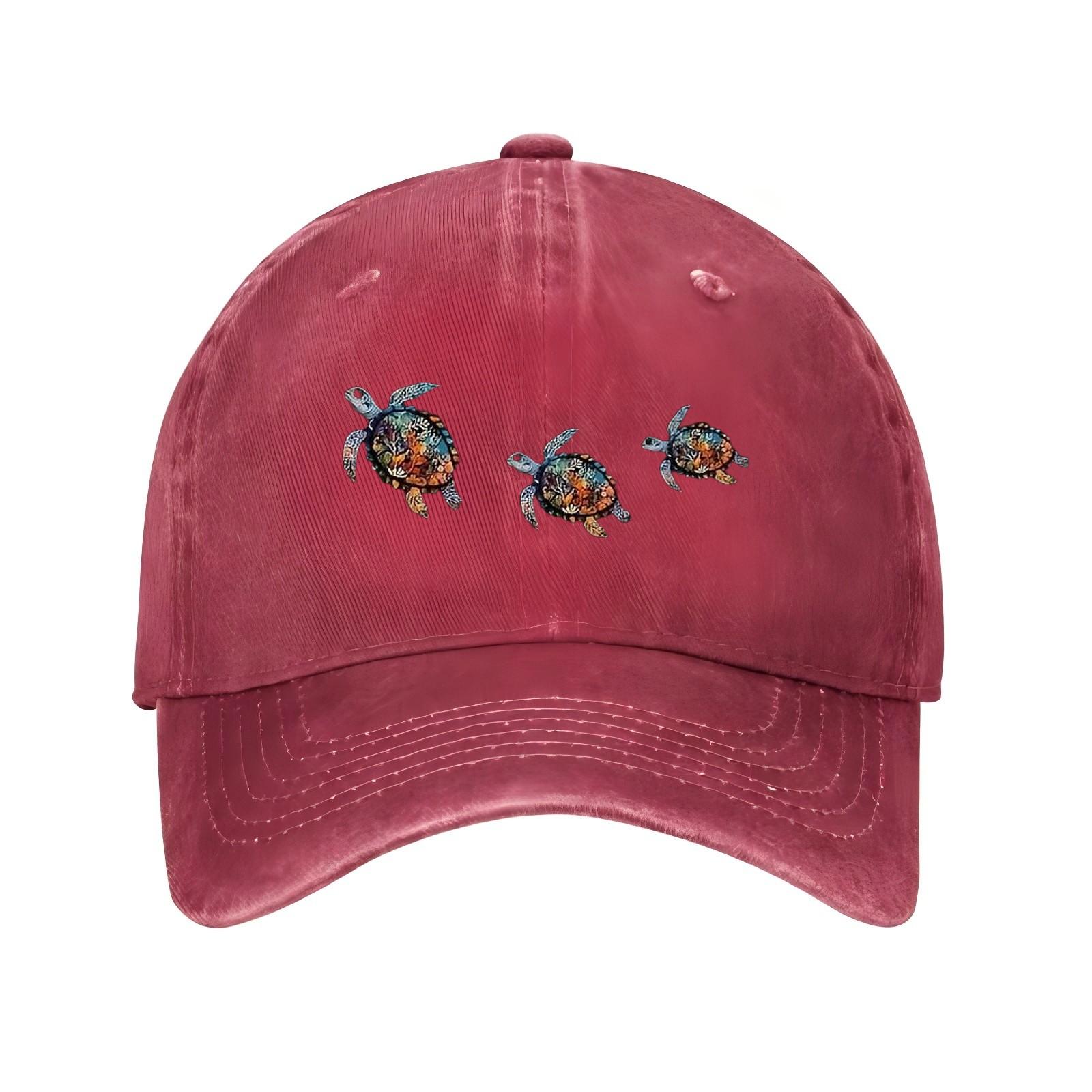 Colorful Turtle Print Baseball Cap Casual Cotton Adjustable Distressed Sun Hat Outdoor Unisex Cap One Size
Colorful Turtle Print Baseball Cap Casual Cotton Adjustable Distressed Sun Hat Outdoor Unisex Cap One Size