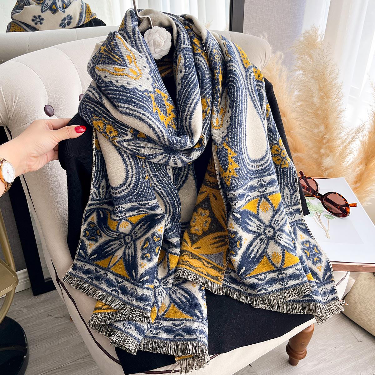 Women S Double-Sided Flower Print Faux Cashmere Scarf - Soft Warm Pashmina Shawl, Autumn & Winter Cold-Resistant Windproof
Women S Double-Sided Flower Print Faux Cashmere Scarf - Soft Warm Pashmina Shawl, Autumn & Winter Cold-Resistant Windproof