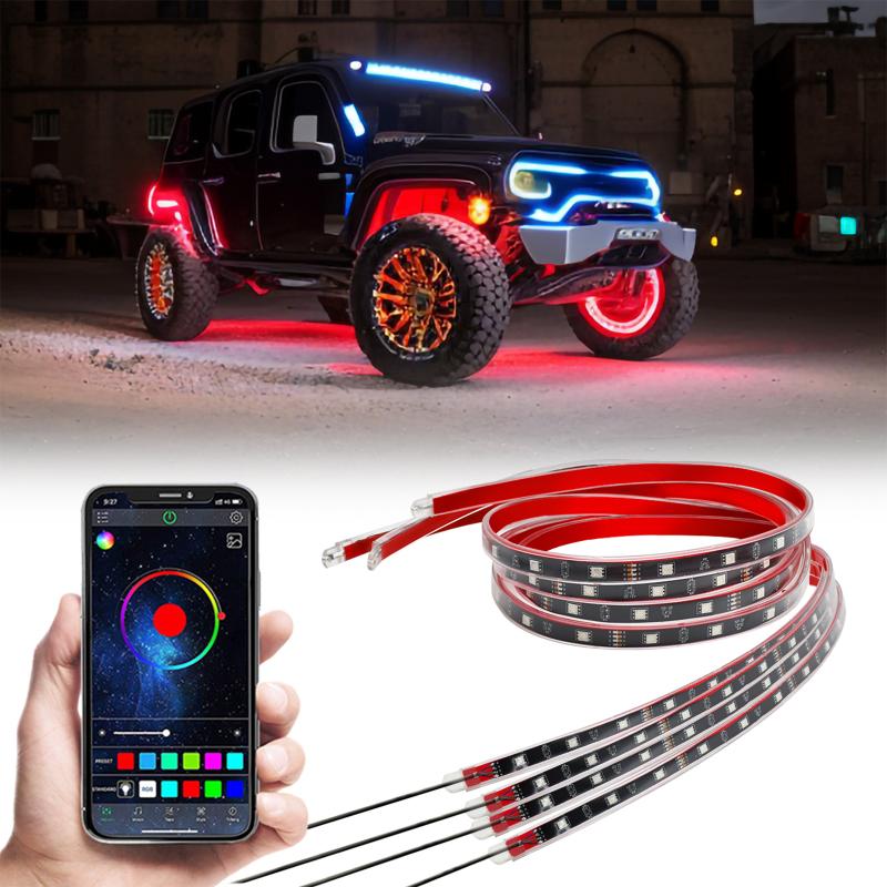 Автомобильные неоновые полосы освещения RGB 5050, лампы с бусинами, 16 миллионов цветов, управление через приложение, подсветка днища
Автомобильные неоновые полосы освещения RGB 5050, лампы с бусинами, 16 миллионов цветов, управление через приложение, подсветка днища