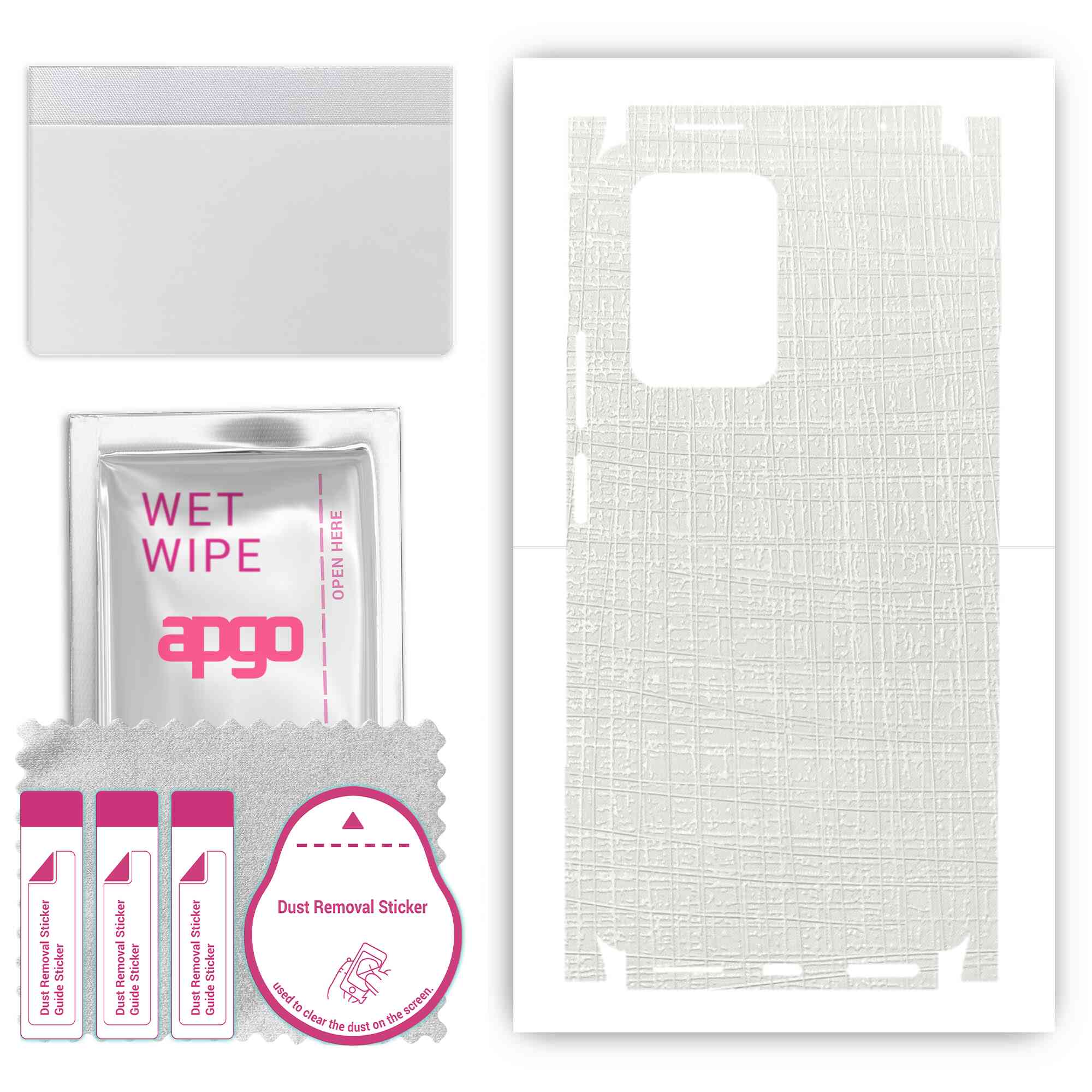 apgo Protective Skin Sticker for the back+sides compatible with Xiaomi 11T, Full Wrap Film, Foil, Vinyl - Pattern White Fabric
apgo Protective Skin Sticker for the back+sides compatible with Xiaomi 11T, Full Wrap Film, Foil, Vinyl - Pattern White Fabric