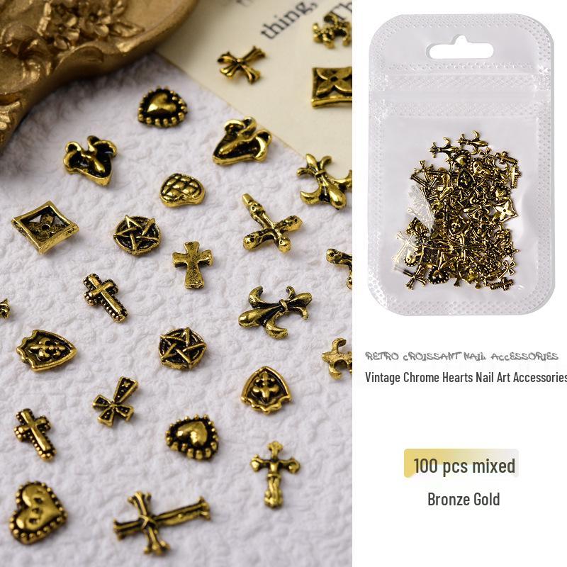 100pcs Chrome Hearts Nail Art Charms: Punk Dark Style Alloy Decorations
100pcs Chrome Hearts Nail Art Charms: Punk Dark Style Alloy Decorations