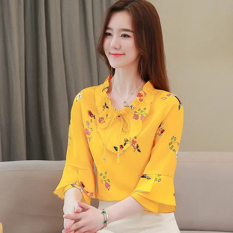 Женская летняя шифоновая рубашка с семиточечным рукавом, тонкие свободные топы, модная темпераментная женская блузка M жёлтый
Женская летняя шифоновая рубашка с семиточечным рукавом, тонкие свободные топы, модная темпераментная женская блузка M жёлтый