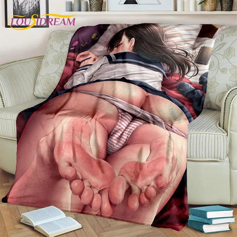 Аниме игровой персонаж, сексуальное кружевное одеяло для девочек, милое мультяшное одеяло, мягкое одеяло для дома, спальни, кровати, дивана, покрывало для пикника, детское одеяло