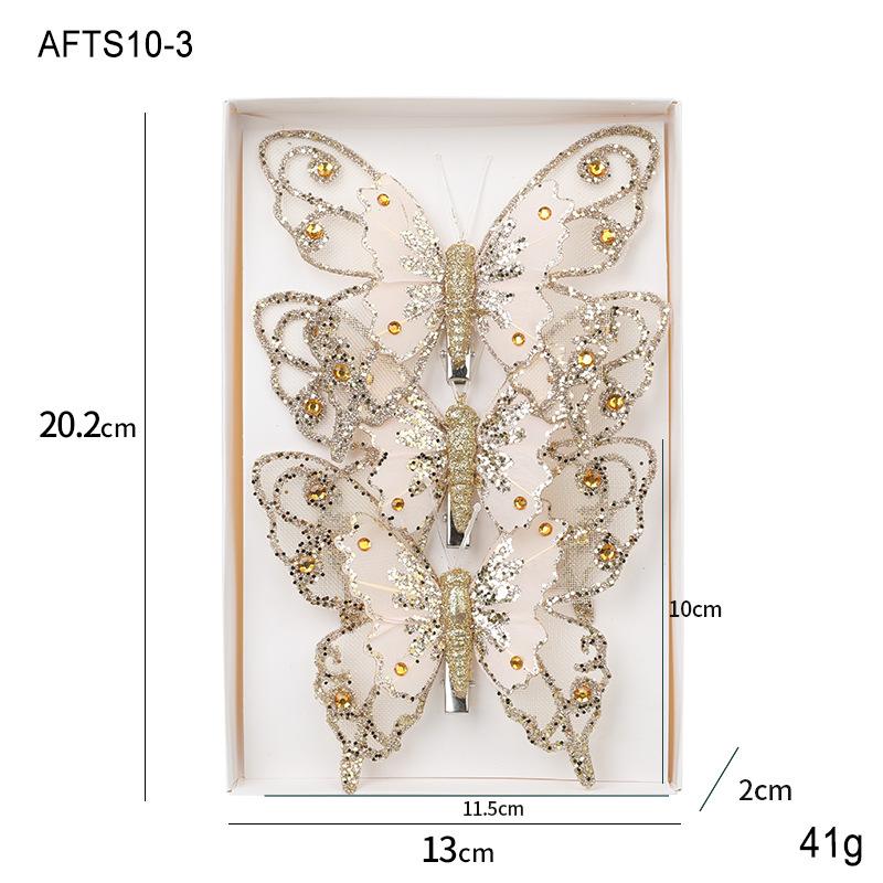 3Pcs new Christmas decoration butterfly Christmas tree pendant glitter simulation butterfly scene atmosphere props золотой
3Pcs new Christmas decoration butterfly Christmas tree pendant glitter simulation butterfly scene atmosphere props золотой